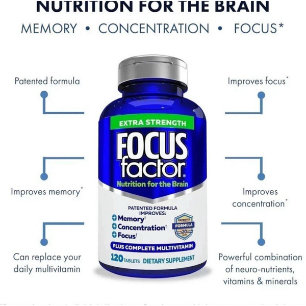 Focus Factor Extra Strength Brain Supplement for Memory 120ct